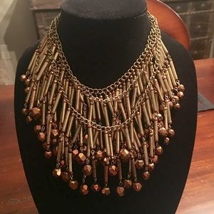 Bronze Statement Necklace. New. Adjustable Sizing.